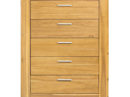 5 Drawer Dresser - Natural Wood / Brown