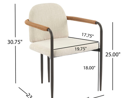 Modern Dining Chair Set With Durable Iron Frame And Comfortable Fabric Upholstery