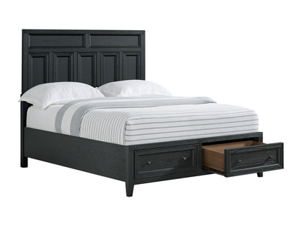 Storage Bed With Panel Headboard And Spacious Footboard Drawers