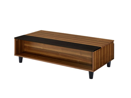 Avala - Coffee Table With Lift Top - Walnut / Black