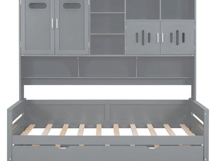 Daybed With All-In-One Cabinet And Shelf