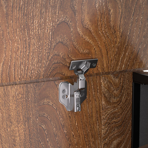 Flip-Top Round Coffee Table With Storage - Brown