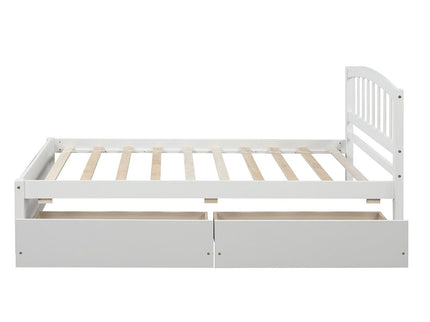 Platform Storage Bed Wood Bed Frame With Two Drawers And Headboard