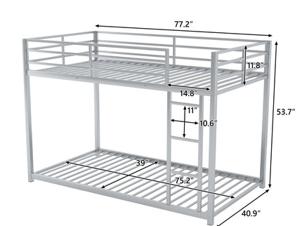 Metal Bunk Bed, Low Bunk Bed With Ladder