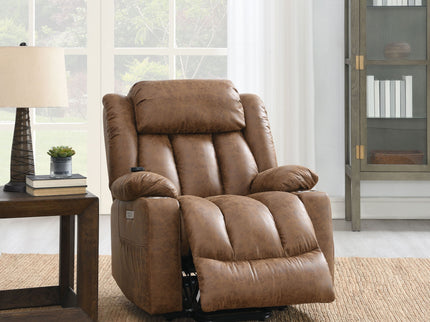 Aire Power Motion Recliner With Lift Heating Massage Function - Brown