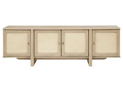 Kimpton - 4 Door Cane TV Stand Media Console - Beige