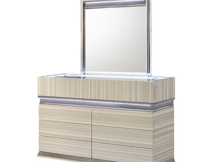 Leonor - Mirror With LED Light Frame - Gray