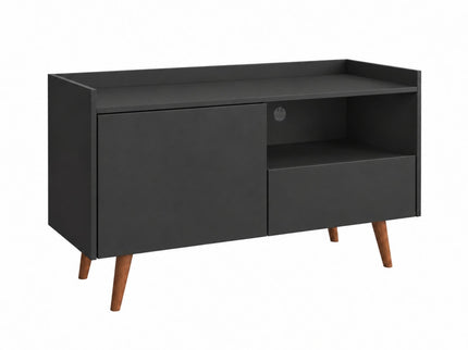 TV Stand For TVs Up To 45" With Open Storage Shelf, Cable Management, 1 Door And 1 Drawer