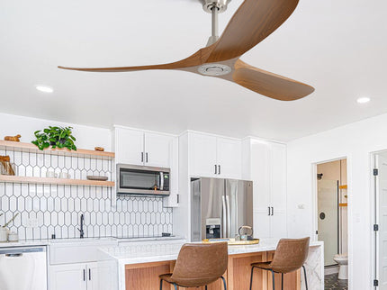 Outdoor Ceiling Fan No Light With 3 Blades Smart App Control - Brushed Nickel