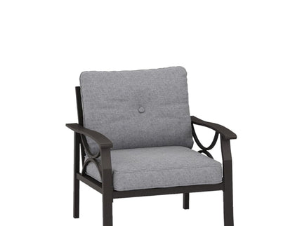 All Weather Armchairs With Cushions, Sculptural Design (Set of 2) - Gray / Khaki