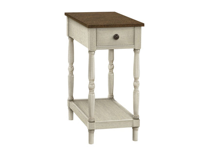 Accent End Table, 2 Tier, Storage Drawer, Traditional Stylish Design