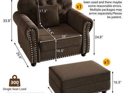 Sofa With Nailhead Trim And Rolled Armrests