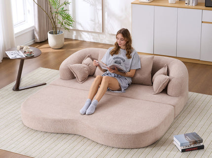 Foldable Sofa Bed, Boneless Couch Convertible Sleeper With 4 Pillows