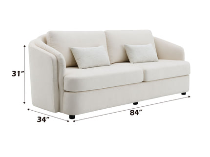 Mariko - Linen 3 Pieces Living Room Set - Beige