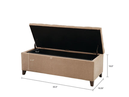 Elegant Design Tufted Top, Soft Close Storage Bench