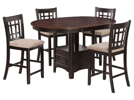 Avonlea - 5 Piece Set With Round Table And Upholstered Chairs - Chestnut
