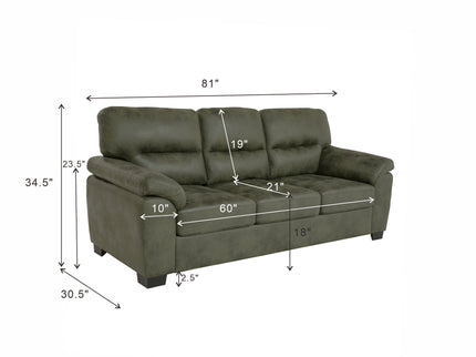 3 Seater Sofa With Padded Armrests And Triangular Leg