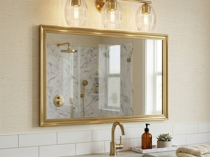 Luster - 3 Lights Vanity With Clear For Bathrooms Above Mirror Wall Lamp Satin - Clear / Gold