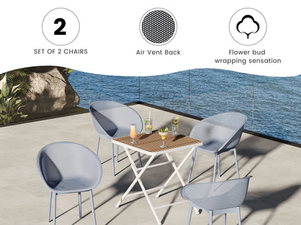 2 Piece Durable Single Chair With Hollow Out Design