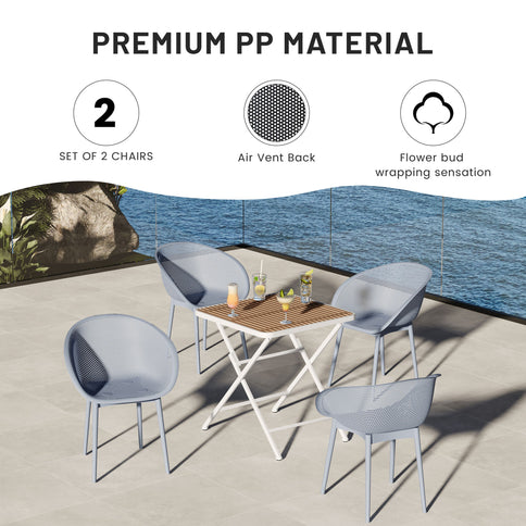 2 Piece Durable Single Chair With Hollow Out Design
