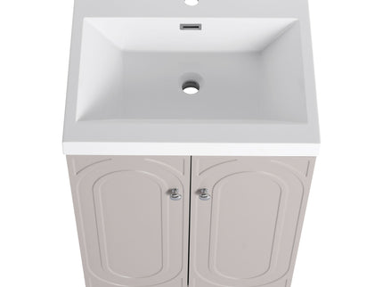 Contemporary Freestanding Bathroom Vanity With Resin Sink & Soft-Close Cabinet Doors