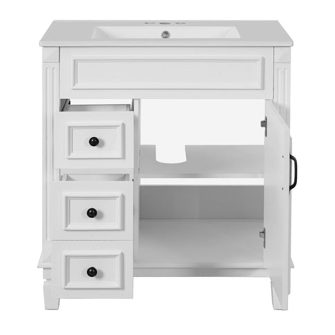 Bathroom Vanity With Sink, Cabinet With 2 Drawers And Adjustable Shelf