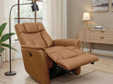 Oslo - Power Recliner With Manual Adjustable Headrest And Power Footrest - Brown