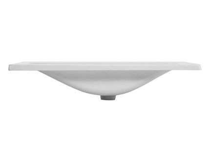 Bathroom Vanity With Handwoven Rattan Doors, Resin Basin - Natural Wood