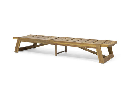 Outdoor Chaise Lounge With Adjustable Seating And Slat Panel - Yellow Brown