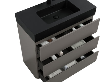 Alice - Bathroom Vanity With Sink, Large Storage Freestanding Bathroom Vanity For Modern Bathroom, One-Piece Sink Basin Without Drain And Faucet