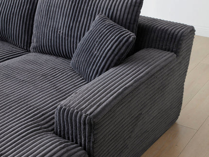 Oversized Upholstered Chaise Lounge Chair Sleeper Couch - Gray