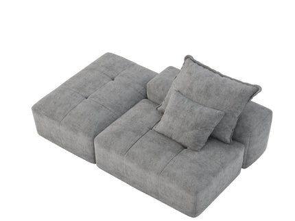 Modern Oversized Modular Sectional Sofa, Sparkling Fabric Soft Cushions With 2 Pillows