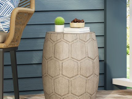 Outdoor Lightweight Concrete Side Table - Natural