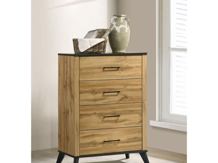 Georgina - 4 Drawer Bedroom Chest - Natural Wood