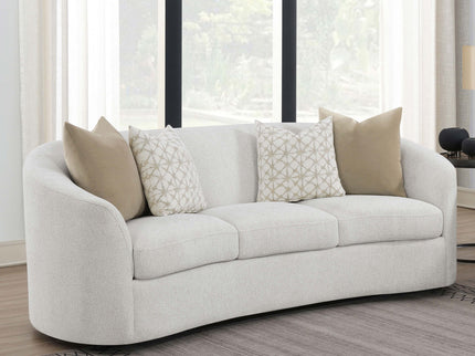 Rory - Sloped Arms Sofa With Pillows - Ivory