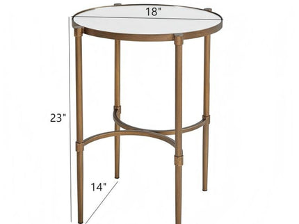 Bedford - Oval Mirror Accent Table - Antique Bronze