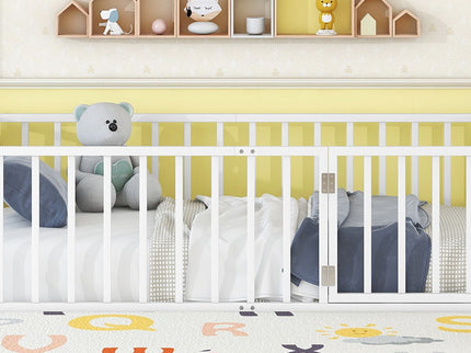 Metal Floor Bed Frame With Fence And Door