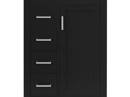 Bathroom Vanity With Integrated Sink, Rectangular Cabinet With 1 Door And 3 Drawers