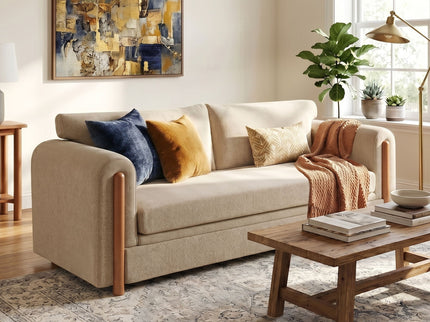 Modern 3 Seater Upholstered Couch Sofa For Living Room