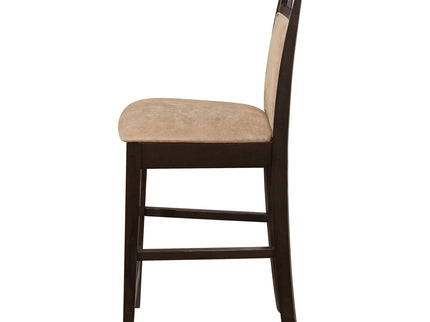 Upholstered Counter Height Stools (Set of 2) - Beige / Brown