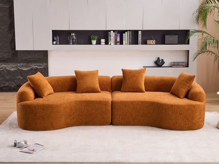 4 Seater Sofa With Fabric, 30D, 60 Hardness Full Sponge, 4 Pillow For Living Room, Home Furniture Sleeper Sectional Sofa For Apartment