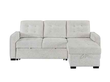 Gustavo - Sofa, Pull Out Bed, Storage Chaise, USB And Cup Holders - Beige