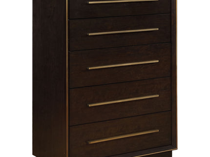 Prescott - 5 Drawer Chest - Brown
