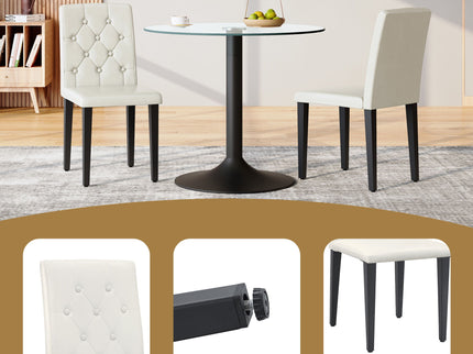 Dining Chairs With Ergonomic Buckle Backrest For Family Dining Rooms