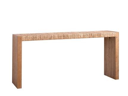 Console Table, Handwoven Top - Antique Natural / Natural