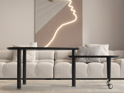 360 Degree Rotatable Coffee Table With Solid Legs