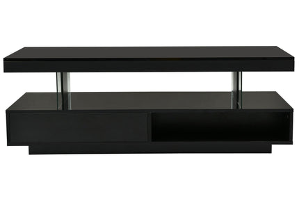 LED Coffee Table With 2 Drawers And Display Shelves