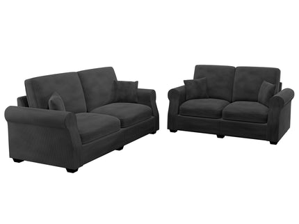 Contemporary 2 Piece Sofa Set With Matching Pillows