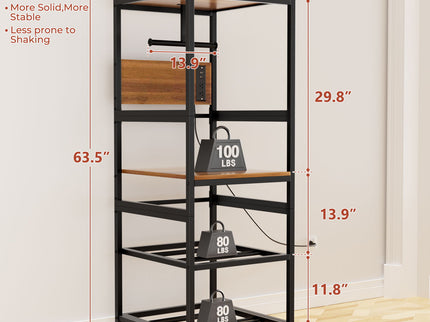 3D Printer Stand With Filament Storage, T-Type Holder, Built In Power Panelб Open Frame Printer Workstation - Black