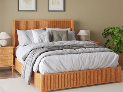 Platform Bed Frame With Headboard, Floor Standing Design
